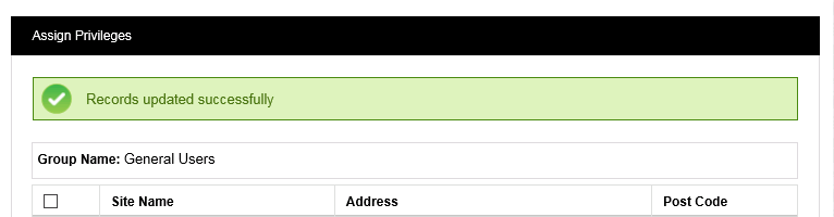 Records Updated Successfully - Privileges