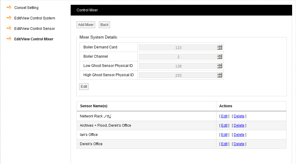 Conset Control Mixer