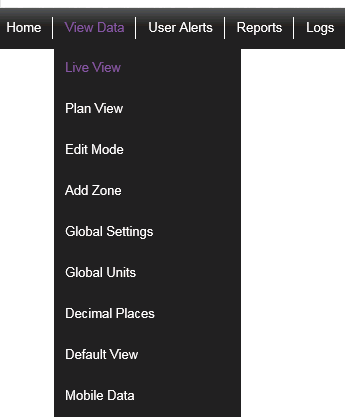 Live View Menu Drop Down