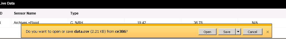 Export Open or Save