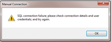 Manual Connection Failure