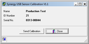 USB Sensor Calibration Window