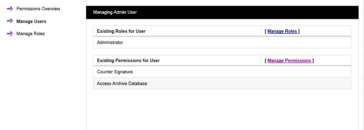 Managing Admin User