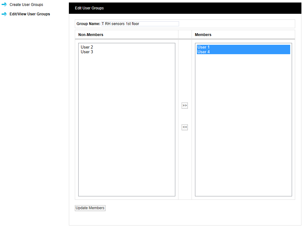 Figure 20 Edit User Group