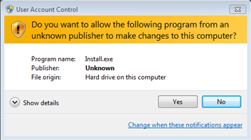 User Account Control Installation