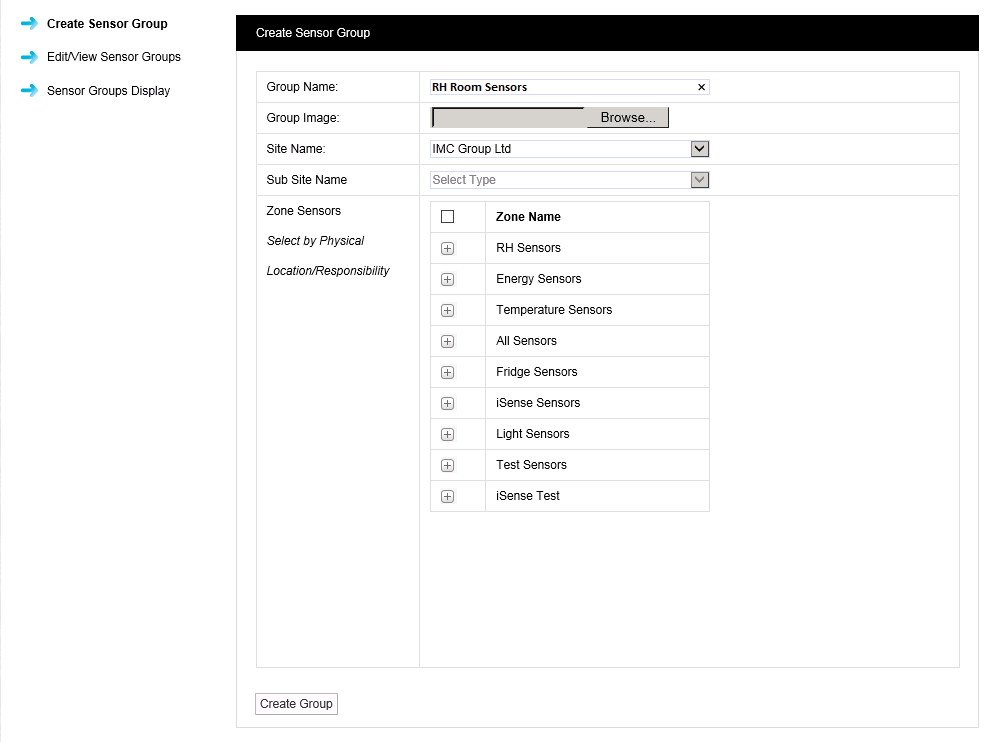 Creating Sensor Groups Sensors List Expanded