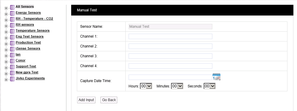 Add Manual Input