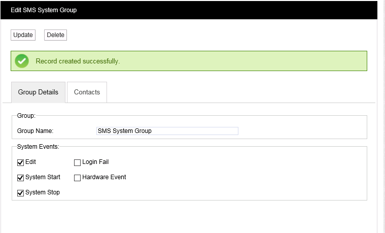 SMS System Group Successful