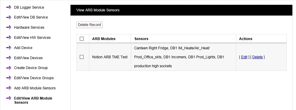 View ARM Module Sensors