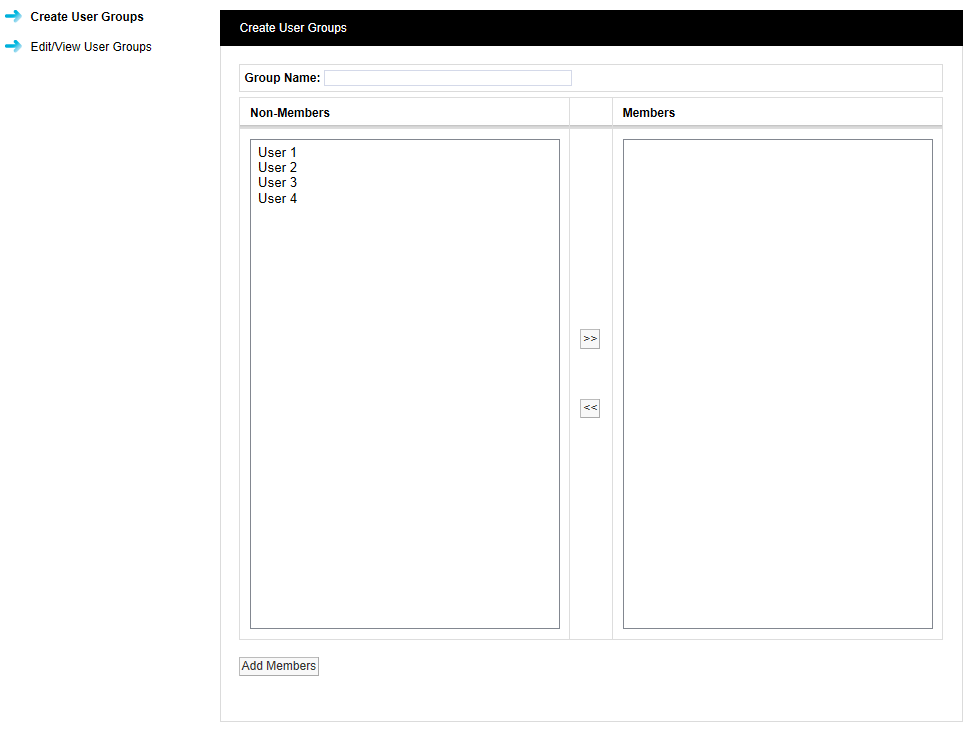 Figure 17 Create User Groups