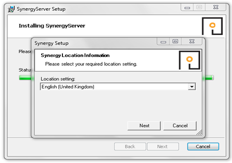 Synergy Setup Location Information