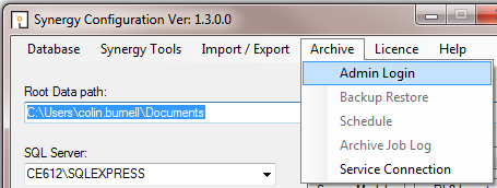 Archive  Synergy Config Window