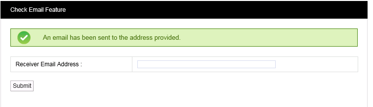 Check Email Feature Sent