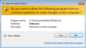User Account Control Server Removal