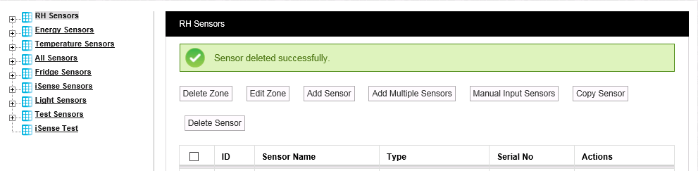 Sensor Deleted OK