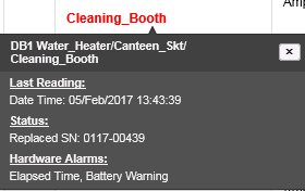 Sensor Alarm Popup