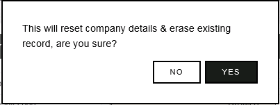 Reset Company Details Yes-No