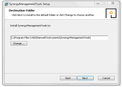 Synergy Management Tools Destination Folder