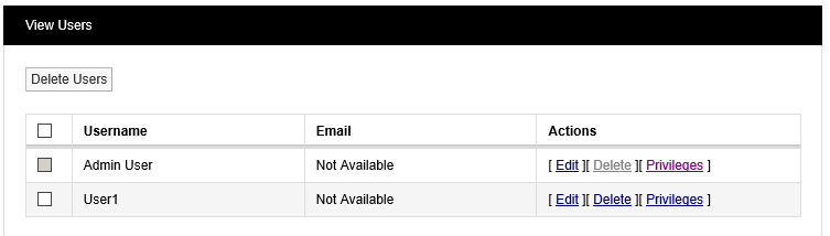 View Users Window