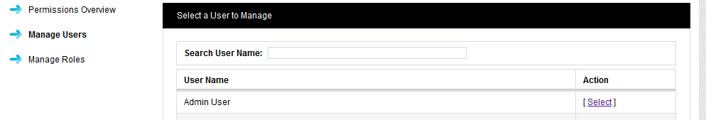 Archive Select a User to Manage